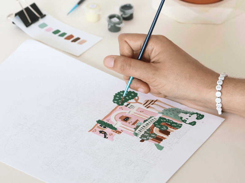 Kit peinture numéro Rome - La petite épicerie - Lili Margaret