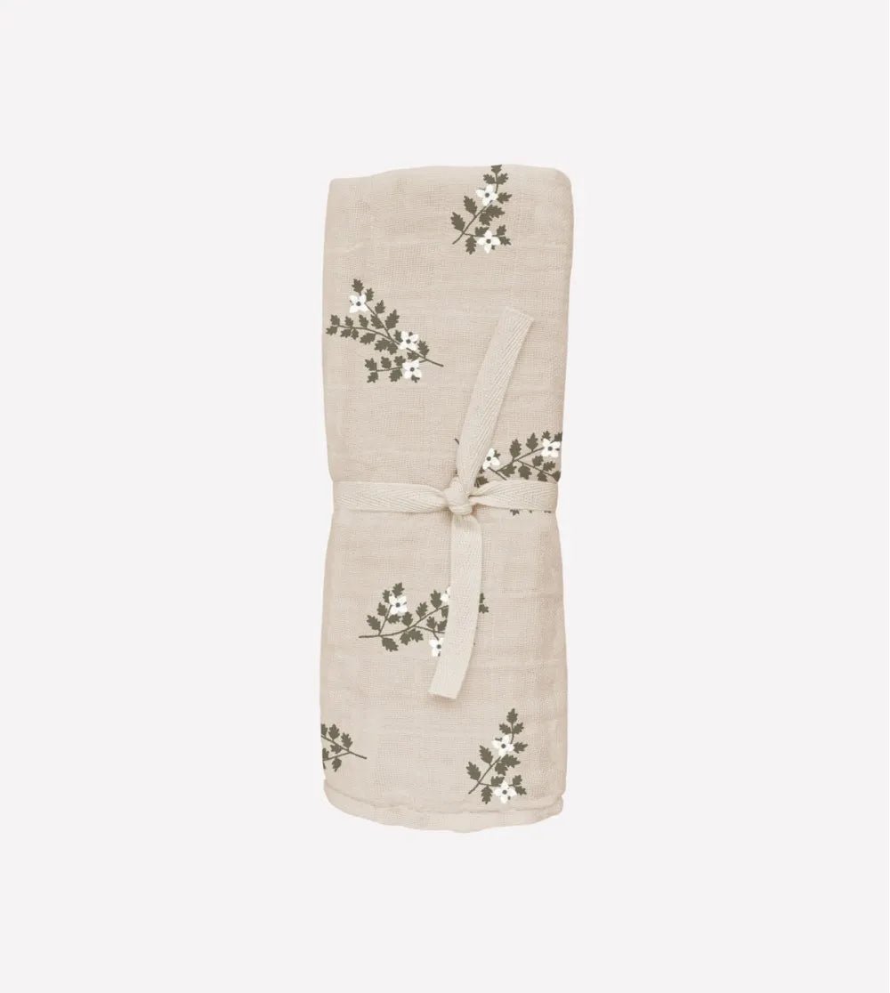 LANGE BÉBÉ COTON BIO FLEURS DE HOUX - Main sauvage - Lili Margaret