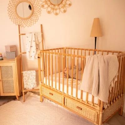 LIT EVOLUTIF BEBE EN ROTIN NATUREL - Alwan créations - Lili Margaret