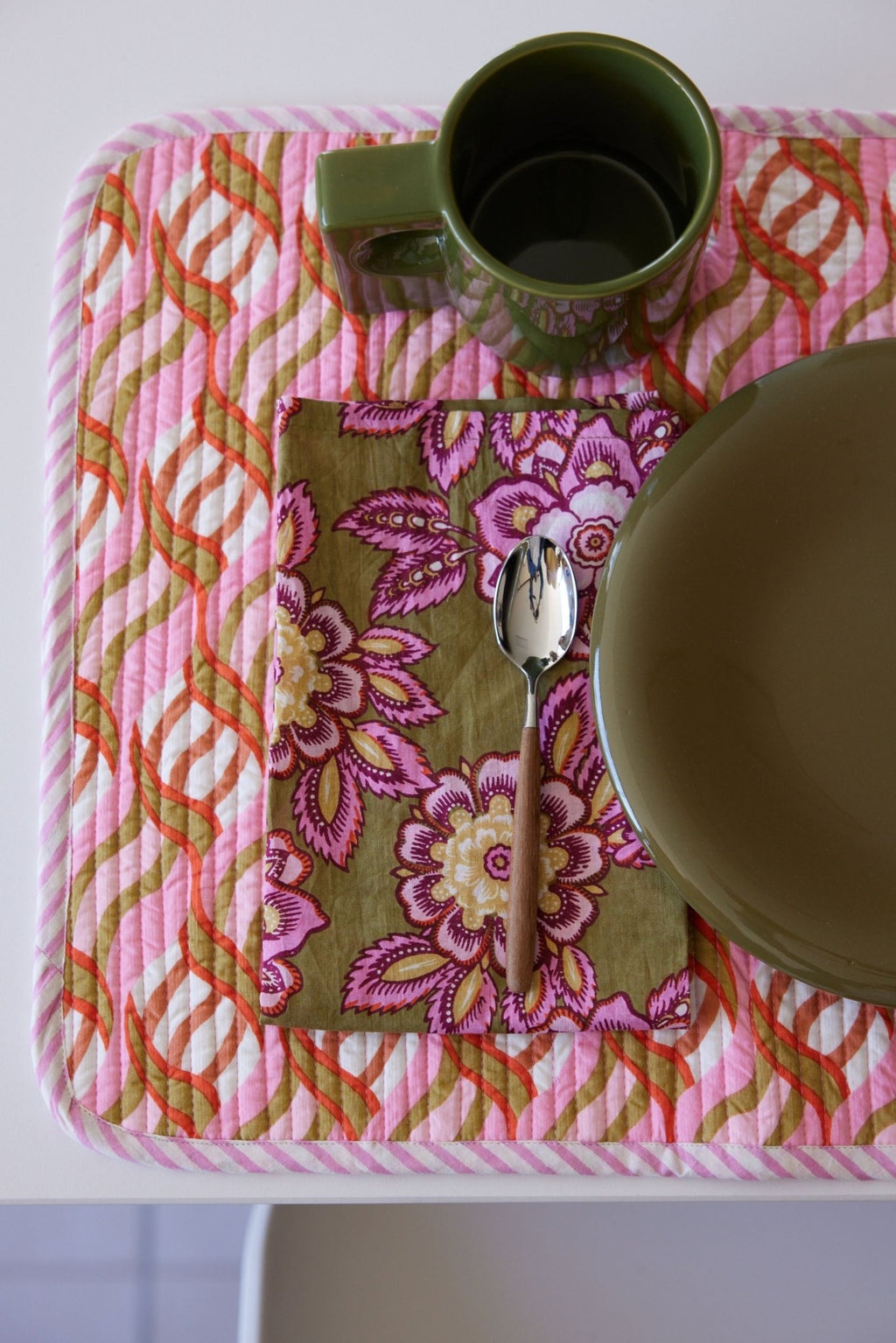 Lot de 2 serviettes de table Jakarta Olive