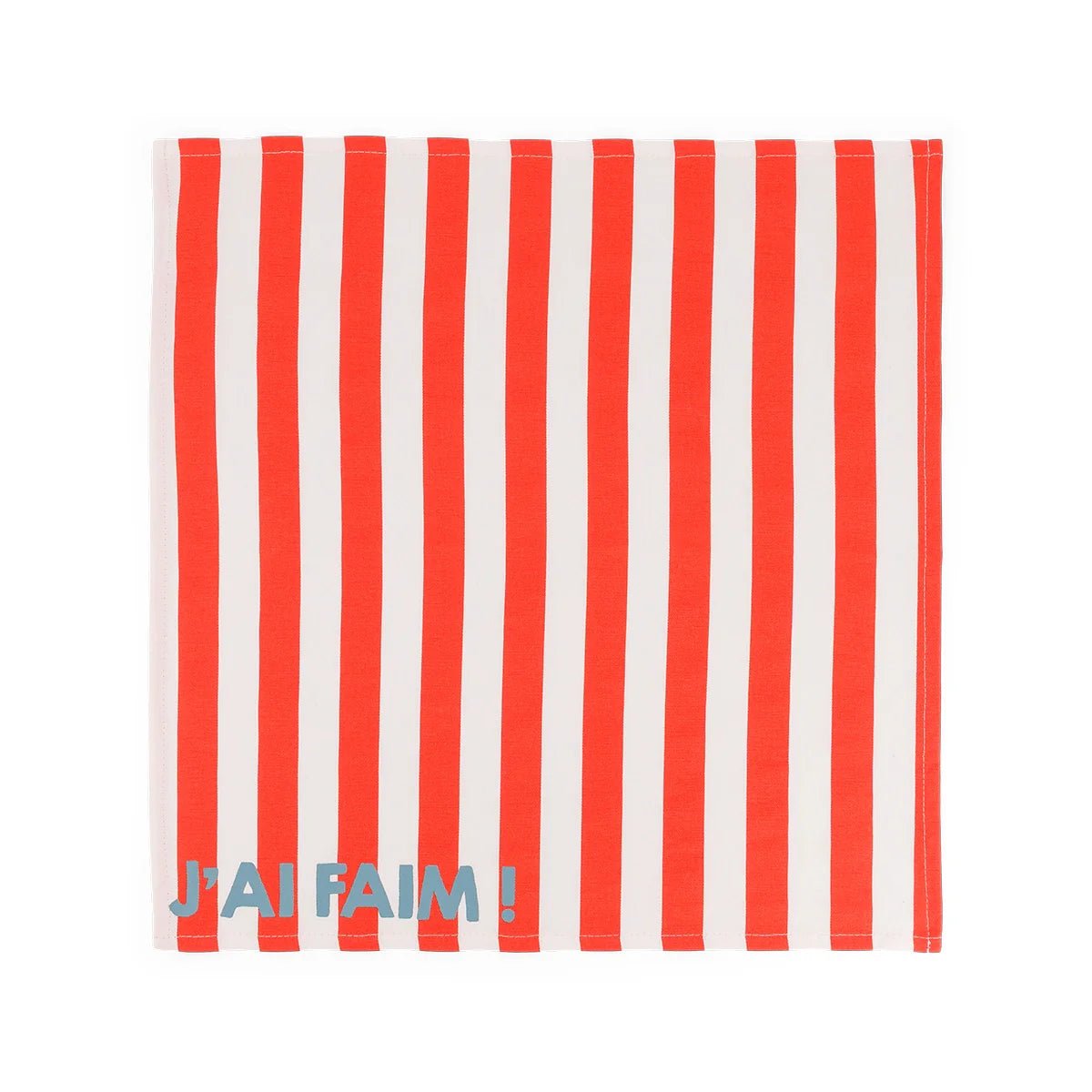 Lot de 2 serviettes - Josephine Rayures Cerise J'ai faim !