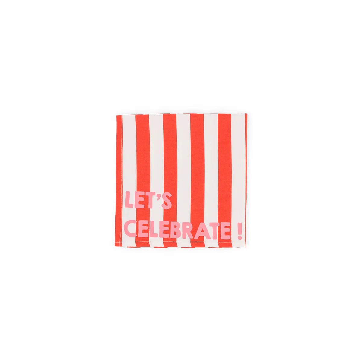 Lot de 2 serviettes - Josephine Rayures Cerise Let's celebrate !