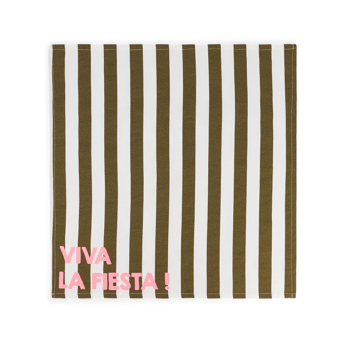 Lot de 2 serviettes - Josephine Rayures Olive Viva la festia