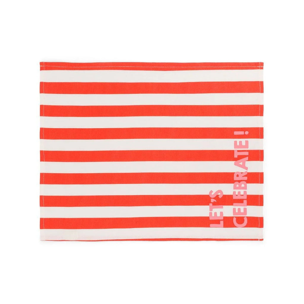 Lot de 2 sets de table - Jeannette Rayures Cerise Let's celebrate