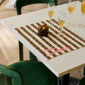 Lot de 2 sets de table - Jeannette Rayures Olive Viva la festia