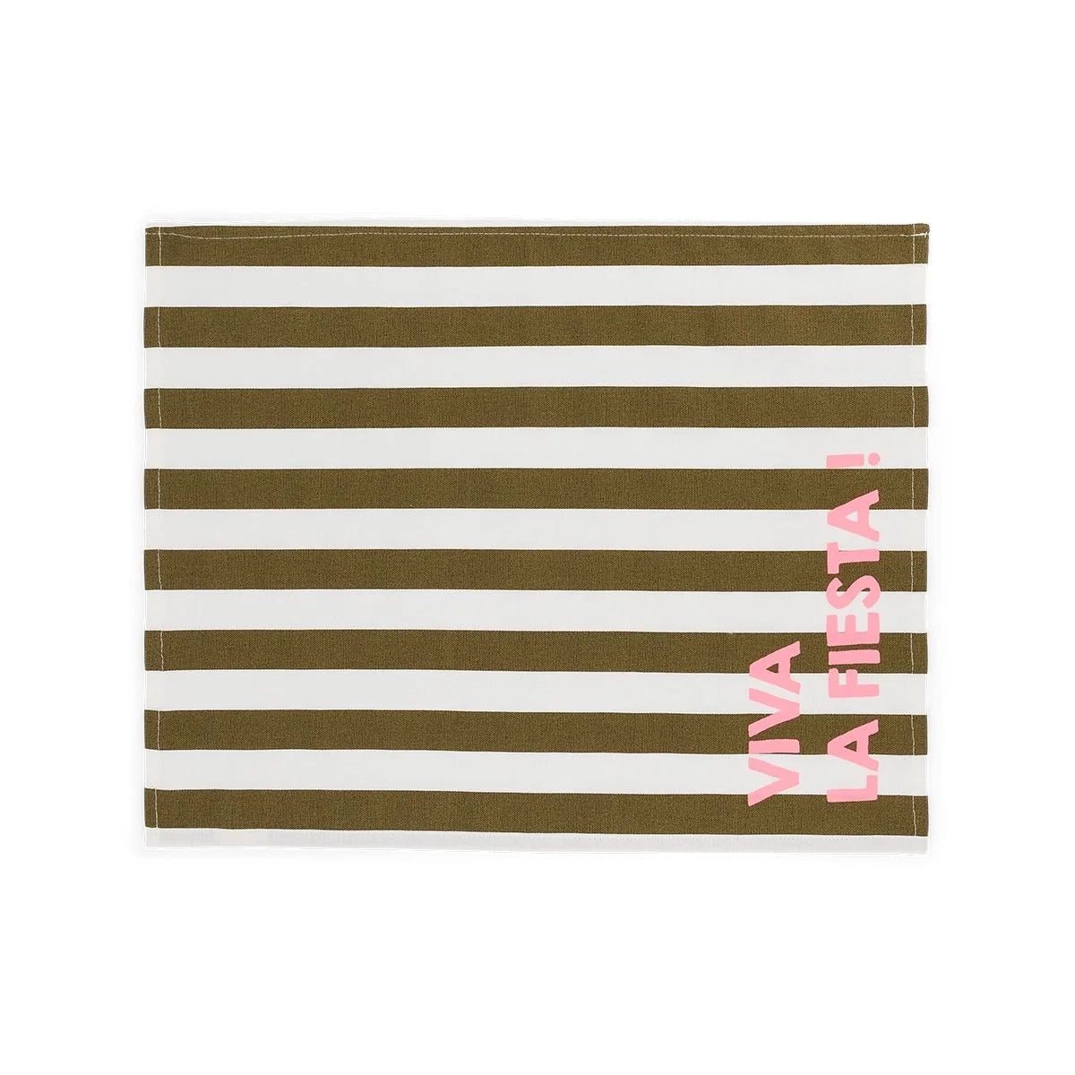 Lot de 2 sets de table - Jeannette Rayures Olive Viva la festia