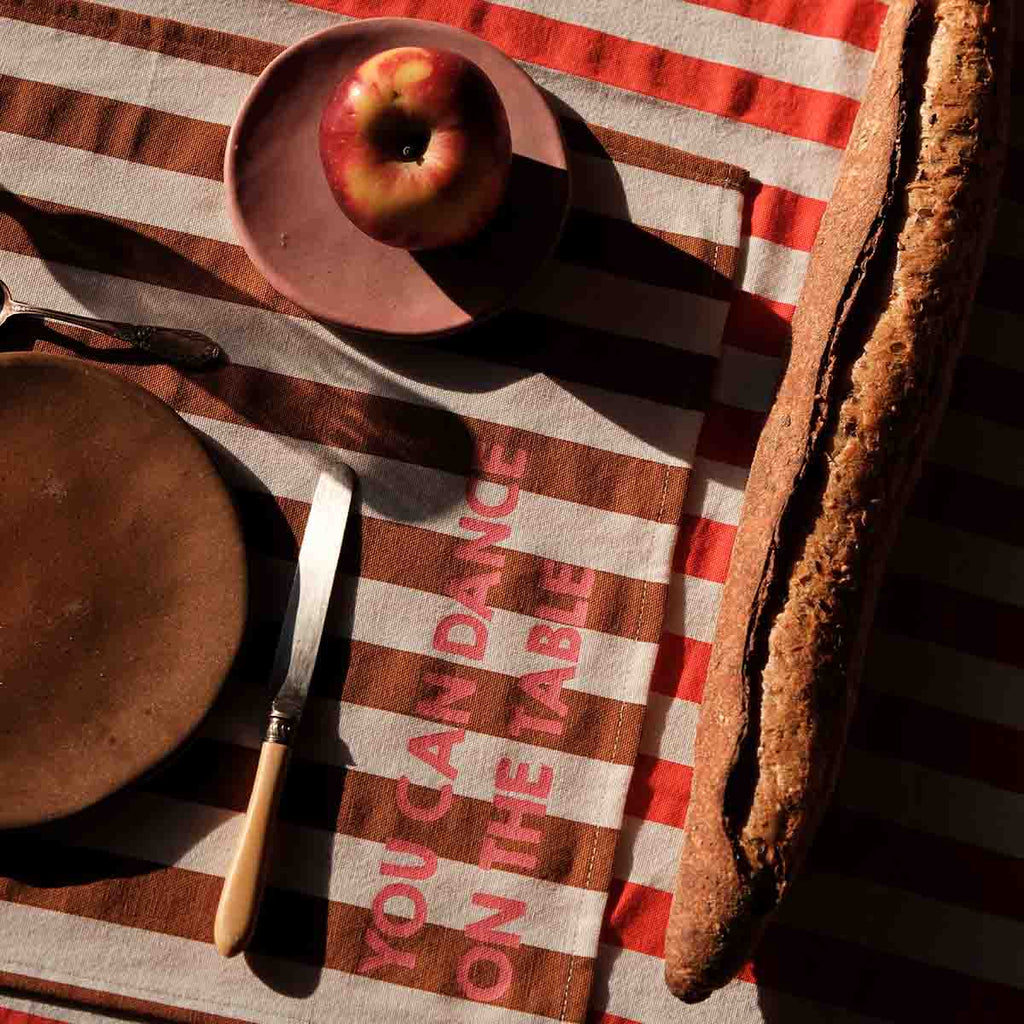 Lot de 2 sets de table - Jeannette Rayures Pecan You can dance on the table