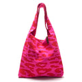 Sac cabas en tricot Lois fuchsia léopard – LOT83 – vue 1