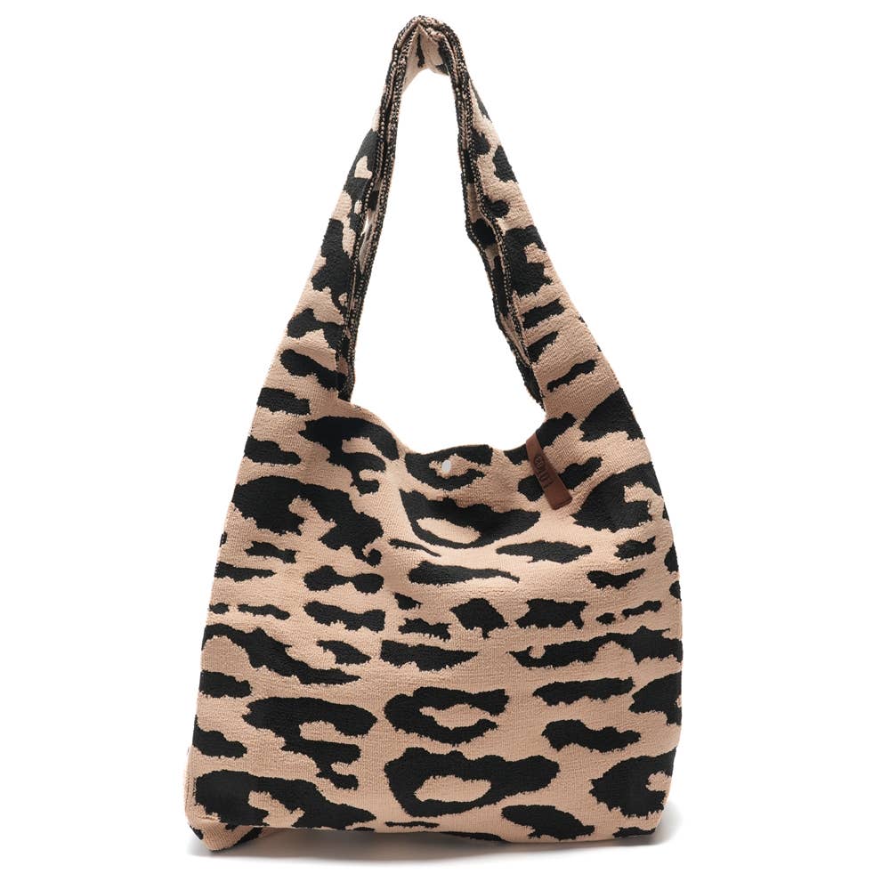 Sac cabas en tricot Lois léopard – LOT83 – vue 1