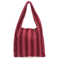 Sac cabas en tricot Lois rayé bordeaux - LOT83