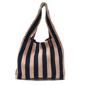 Sac cabas en tricot Lois rayé marine - LOT83