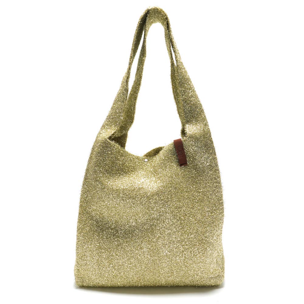 Sac cabas en tricot Lois vert olive clair - LOT83