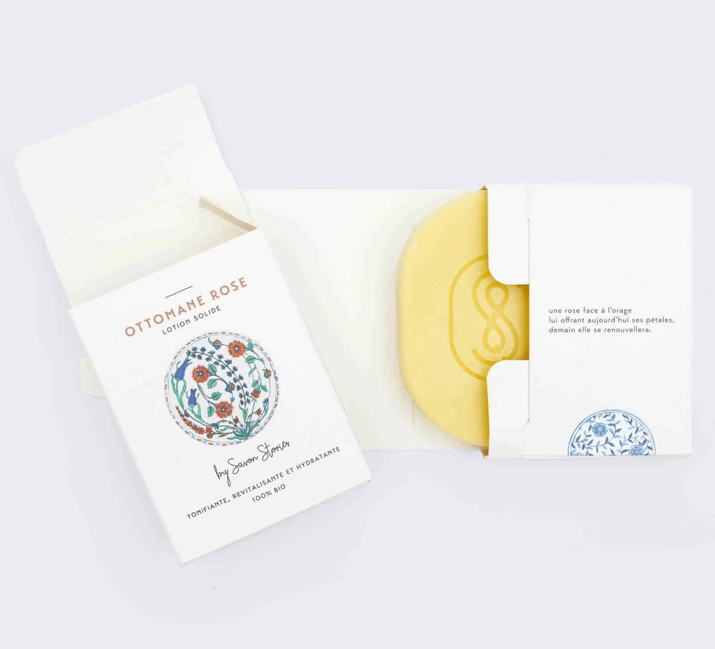 Lotion solide nourrissante rose ottomane - savon stories