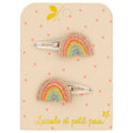 Luciole et Petit Pois - Barrettes arc - en - ciel multicolore (paire)