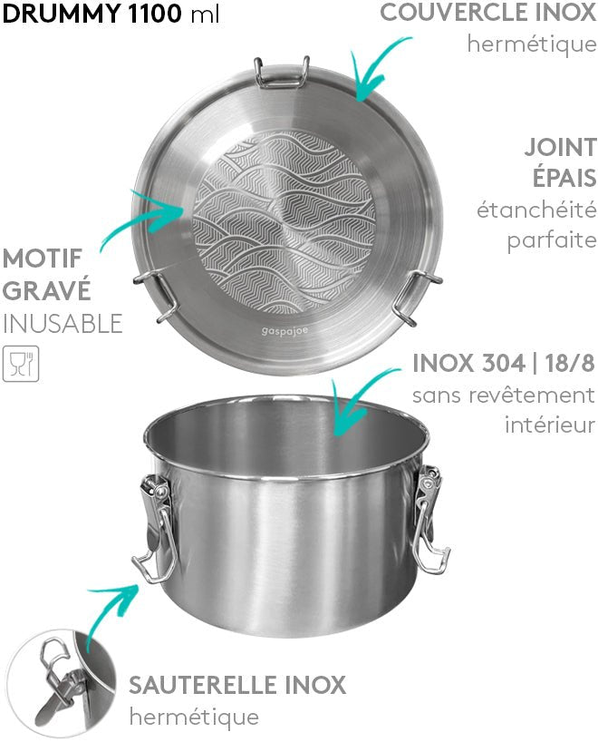 LUNCH BOX INOX GRAVÉES ONDES - Gaspajoe - Lili Margaret