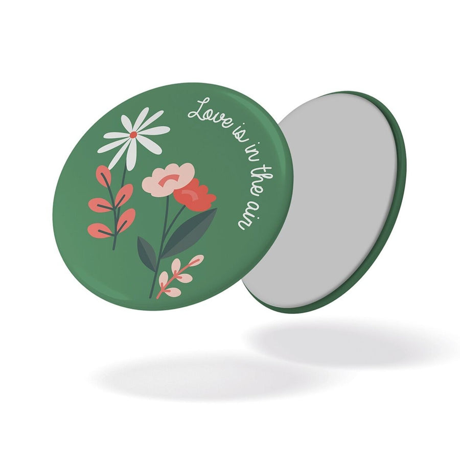 Magnet vert à fleurs love is in the air en velours