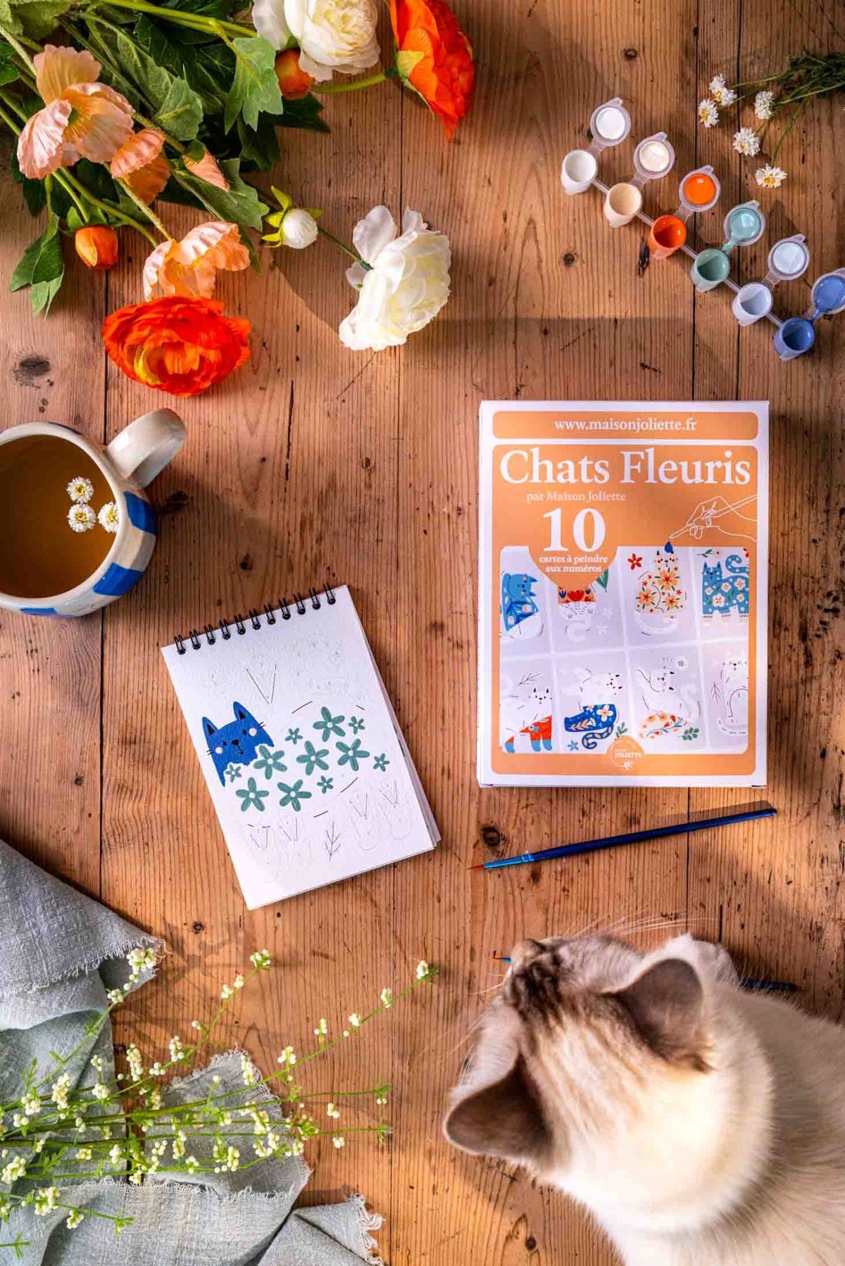 Peinture aux numéros Chats Fleuris - vue 2