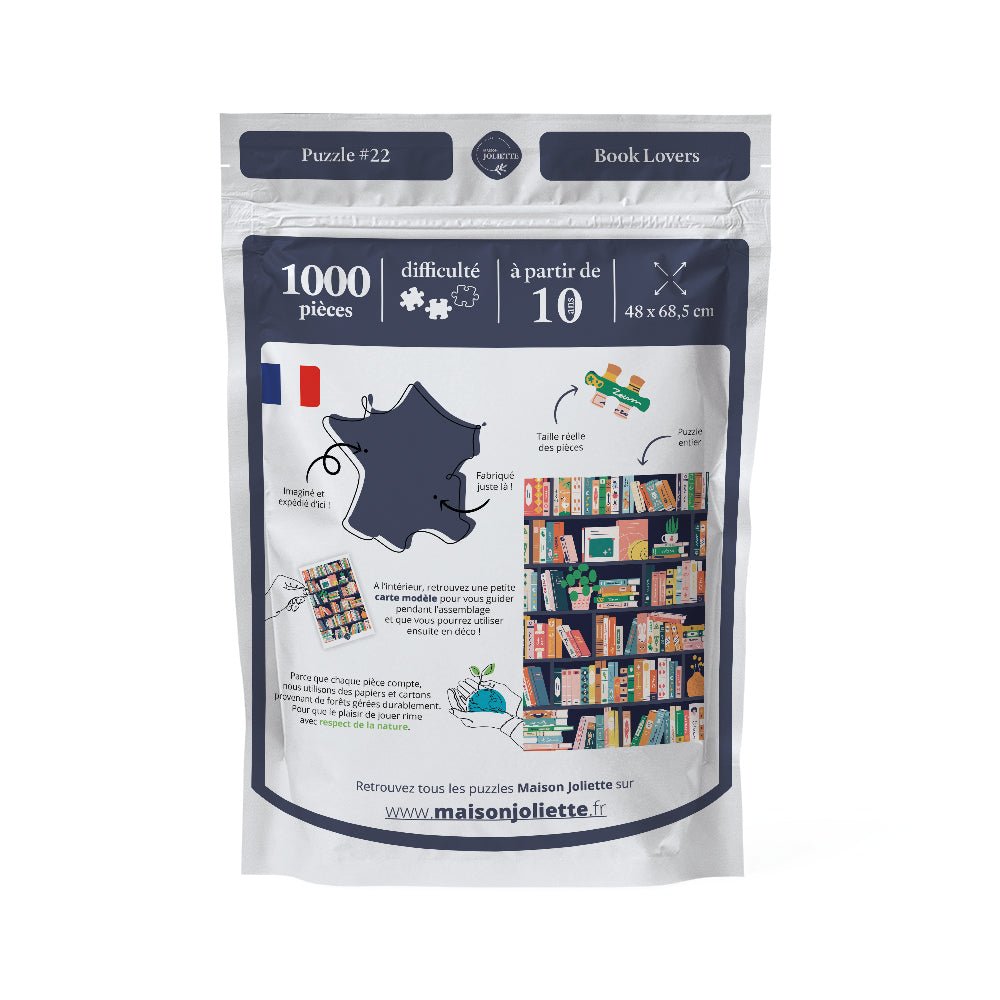 Puzzle adulte 1000 pièces fabriqué en France Book Lovers - Maison Joliette - vue 3