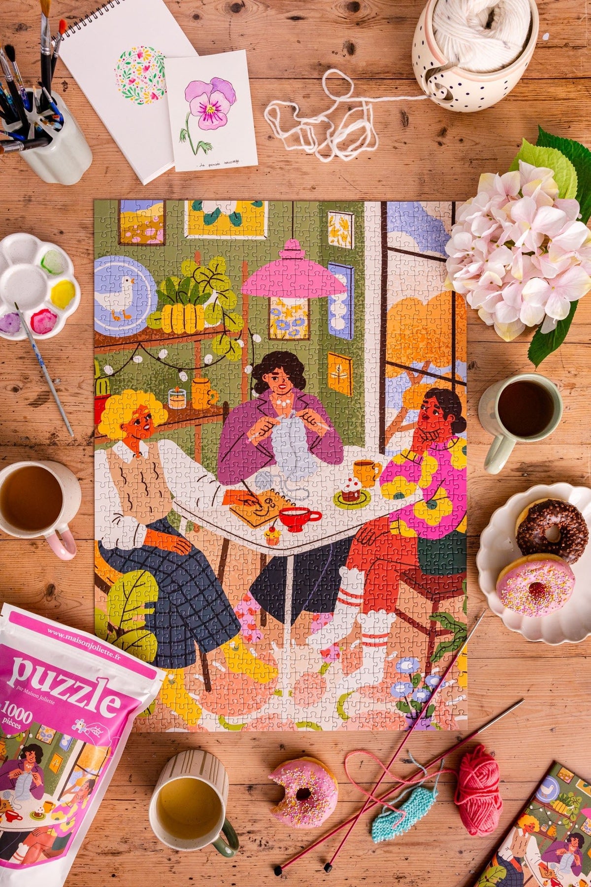 Puzzle adulte 1000 pièces fabriqué en France Les Copines - Maison Joliette - vue 4