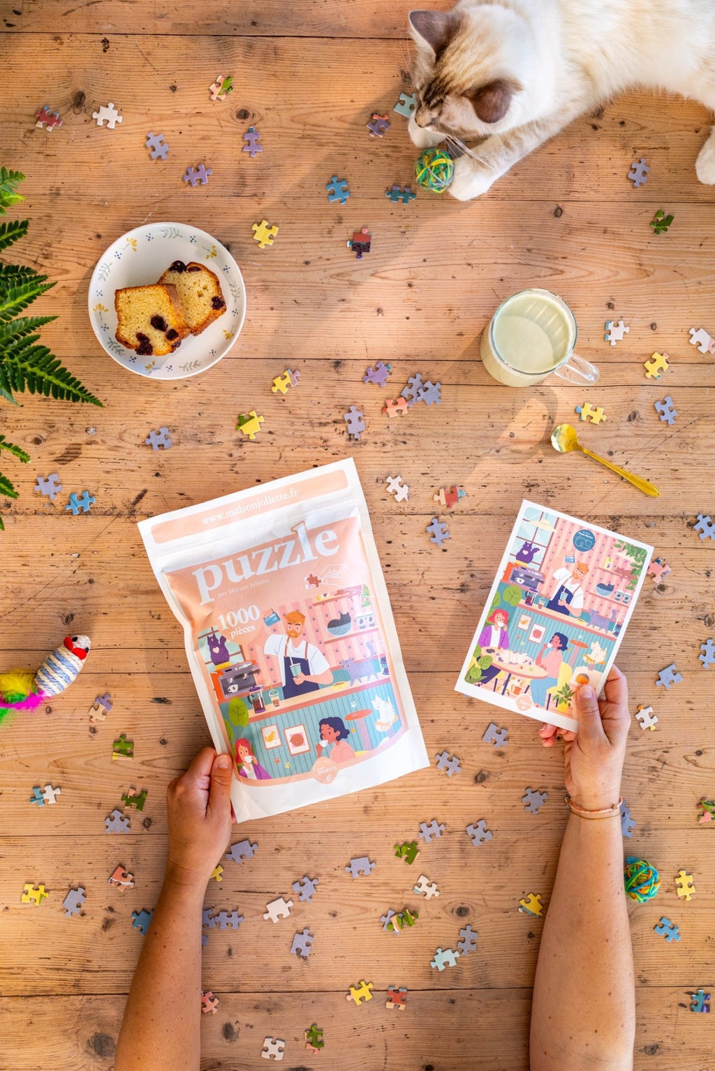 Puzzle adulte 1000 pièces fabriqué en France Pause Ronron - Maison Joliette - vue 10