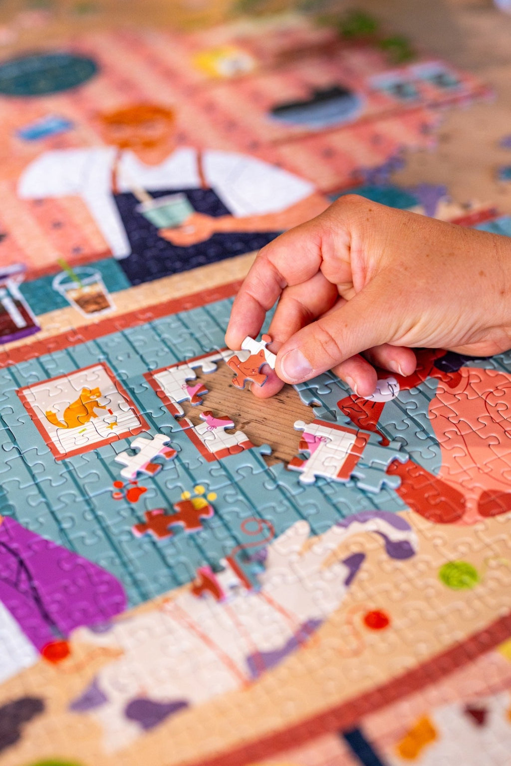Puzzle adulte 1000 pièces fabriqué en France Pause Ronron - Maison Joliette - vue 3