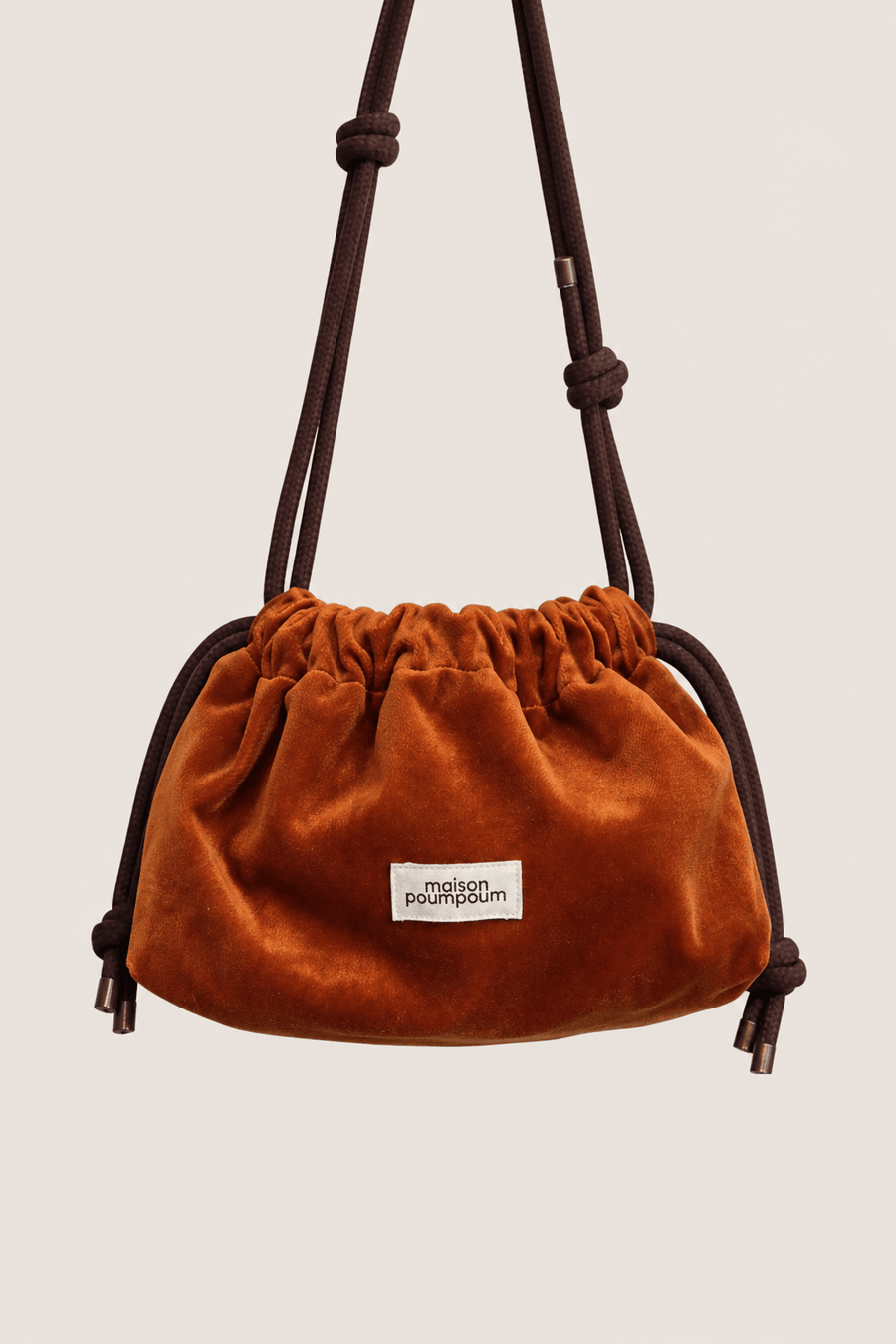 Sac bourse femme Le Raoul Velours Cognac