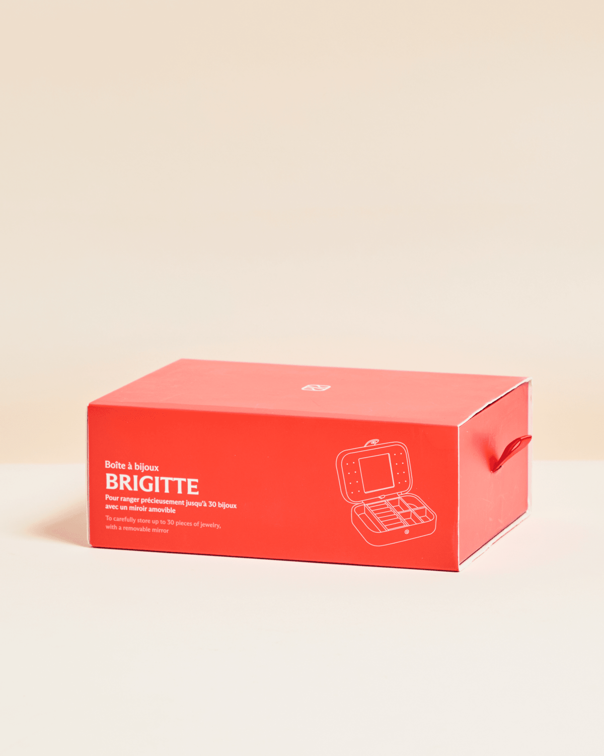 Boîte à bijoux de voyage Brigitte effet lin Crème - Maison Scarlett - vue 5