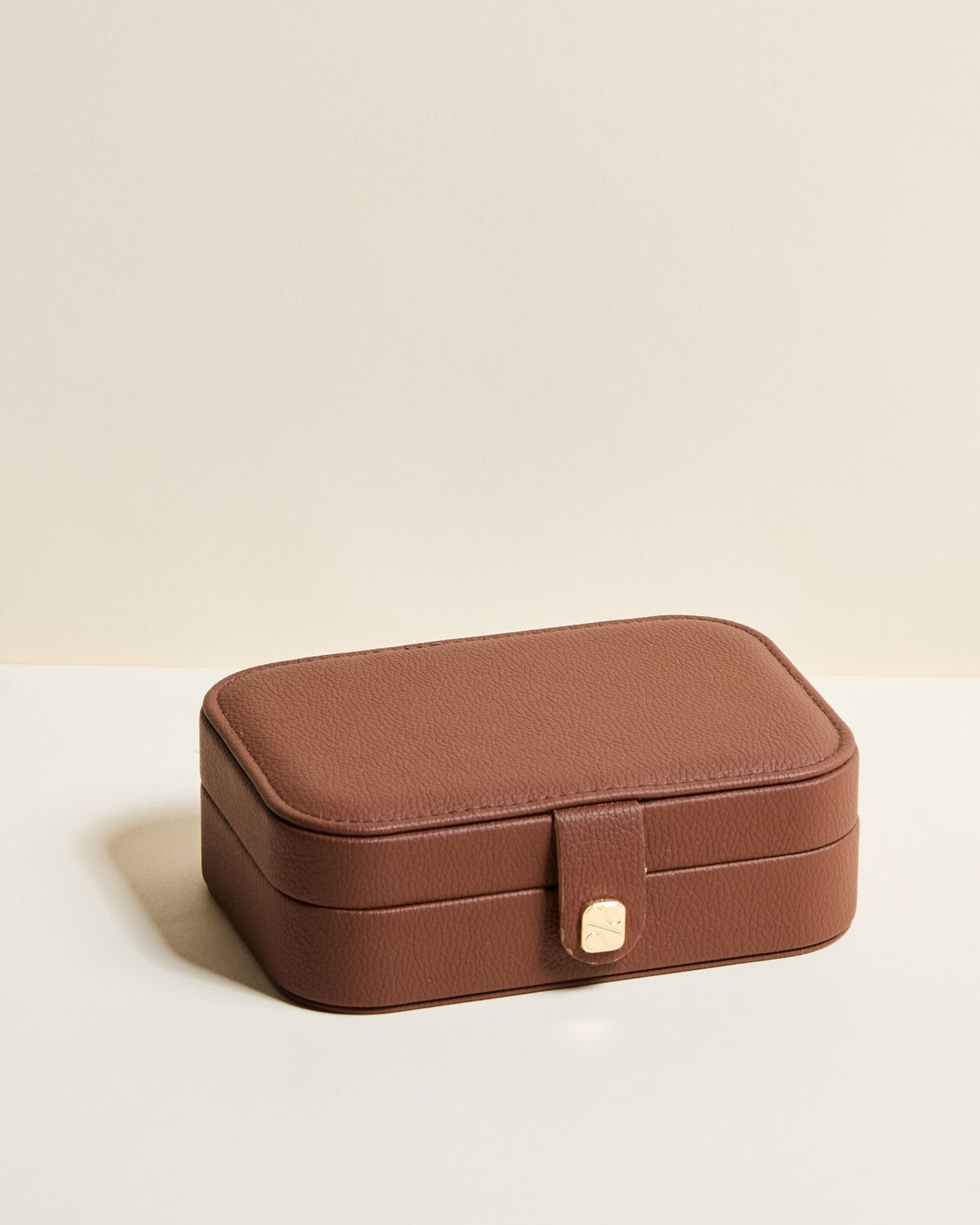 Boîte à bijoux de voyage Brigitte simili cuir Chocolat - Maison Scarlett - vue 4