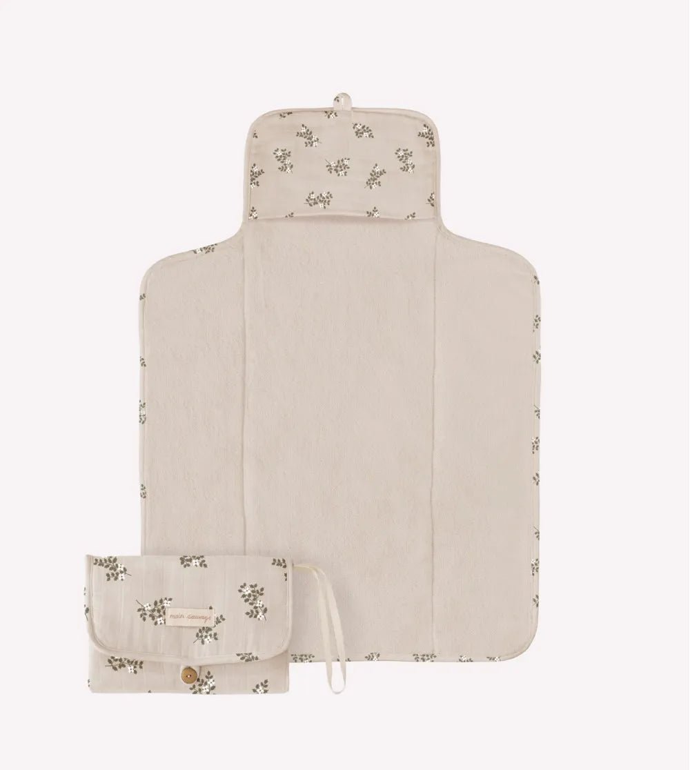 Matelas à langer nomade fleurs de houx - main sauvage