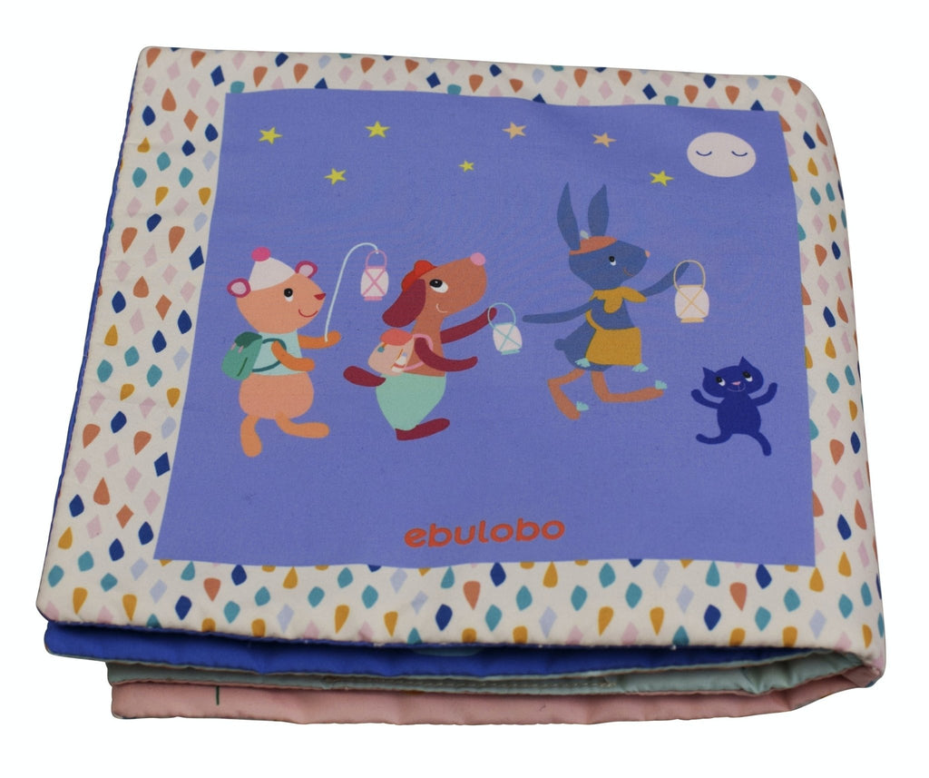 Livre d'éveil en tissu gabin lapin - ebulobo