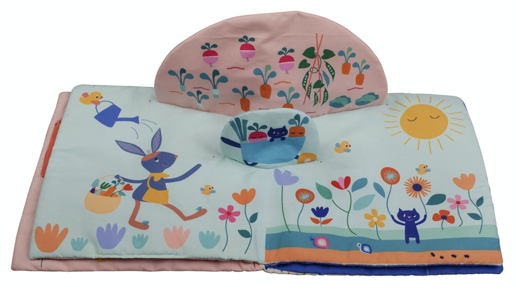 Livre d'éveil en tissu gabin lapin - ebulobo