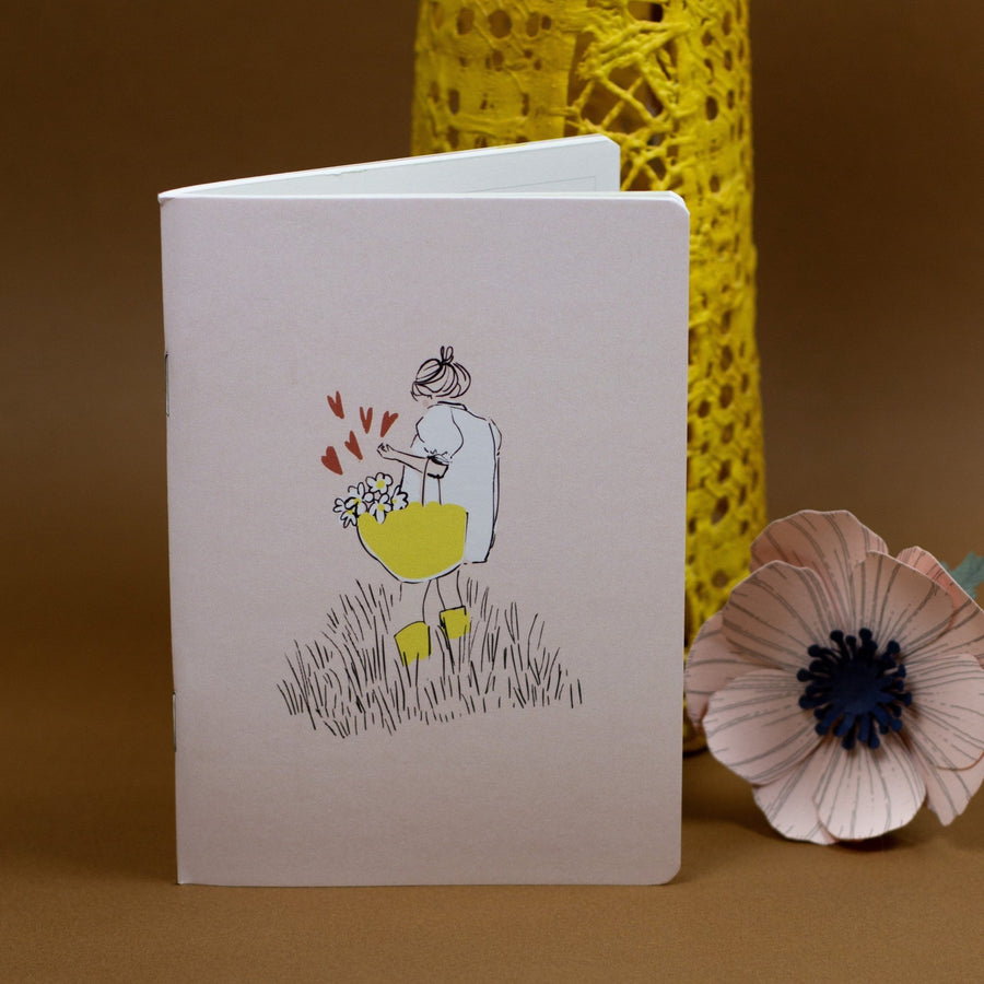 Carnet de notes A6 illustré Billie panier de fleurs