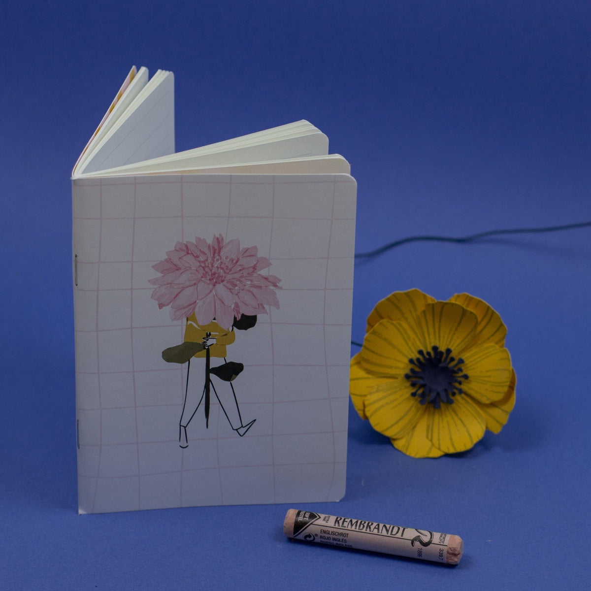 Carnet de notes A6 illustré fleur Dahlia rose - My Lovely Thing