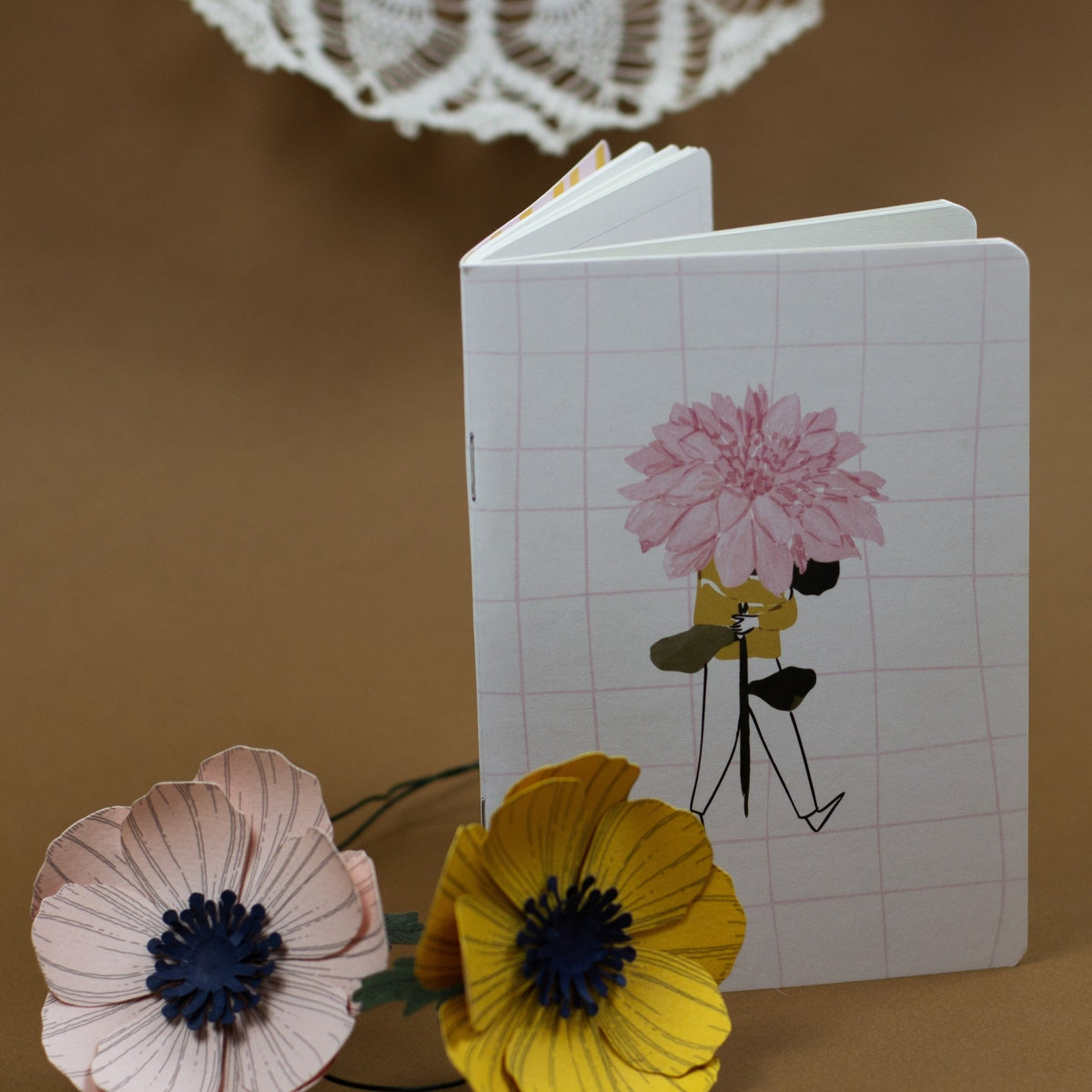 Carnet de notes A6 illustré fleur Dahlia rose - My Lovely Thing - vue 2