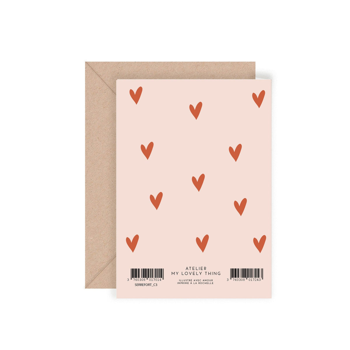 Carte double illustrée Serre moi Fort cœur rouge - My Lovely Thing - vue 2