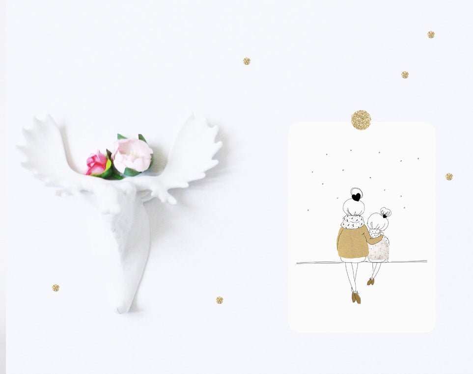 Carte illustrée maman et sa fille Love Mum and Girl Winter - My Lovely Thing - vue 2