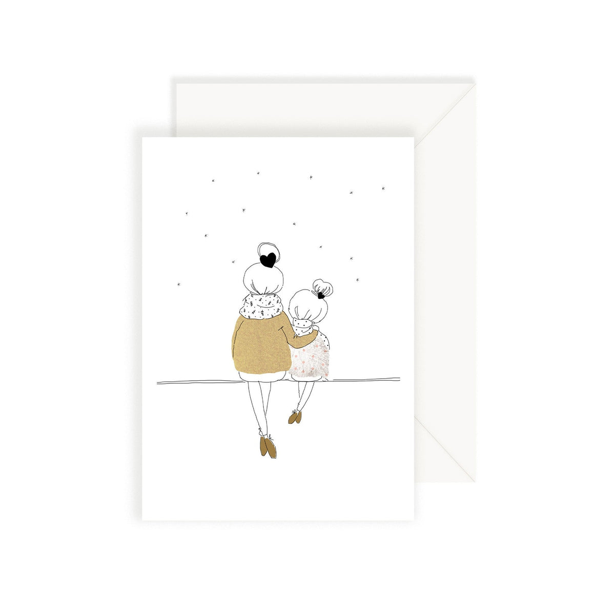 Carte illustrée maman et sa fille Love Mum and Girl Winter - My Lovely Thing