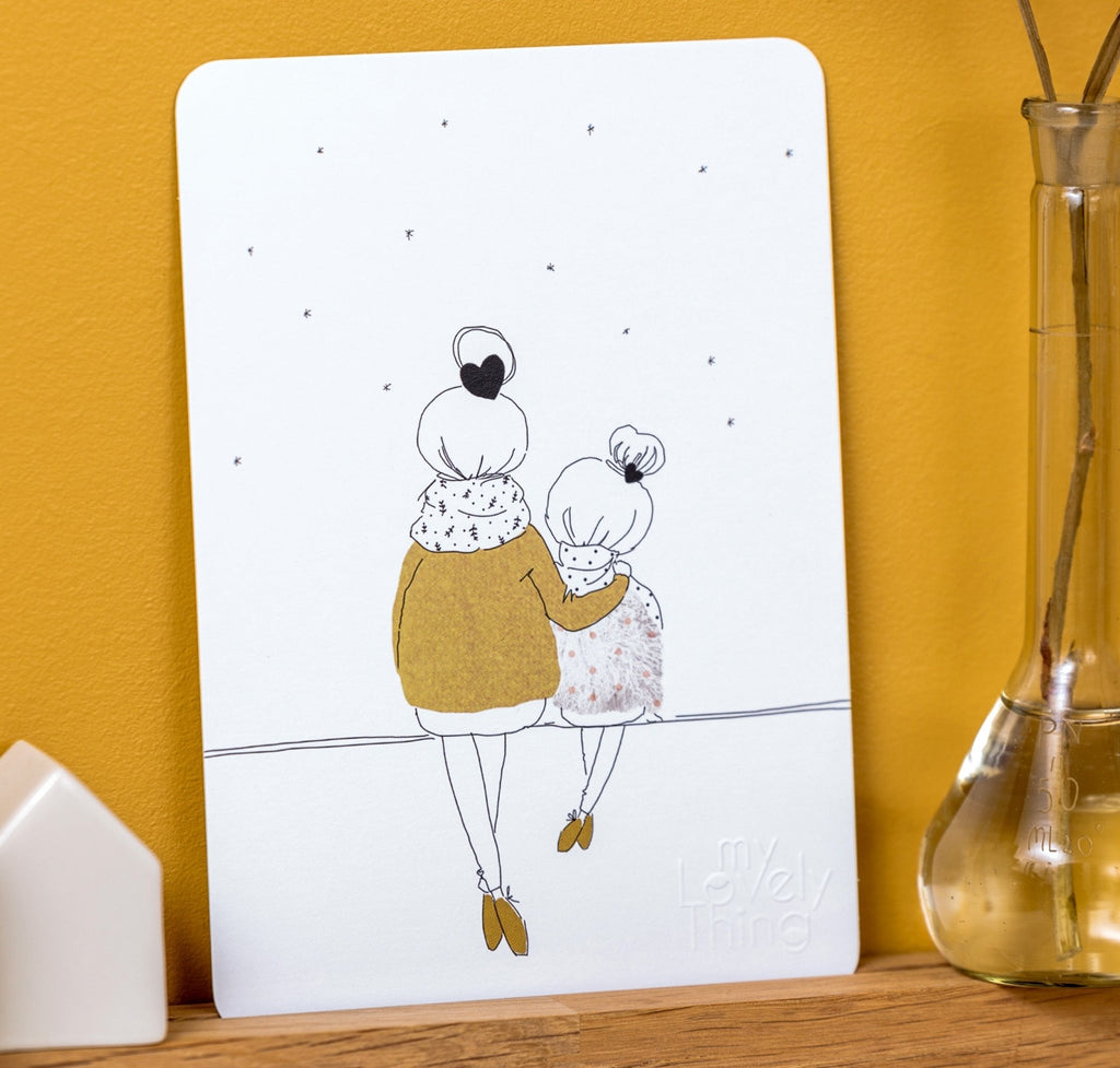 Carte illustrée maman et sa fille Love Mum and Girl Winter - My Lovely Thing - vue 4