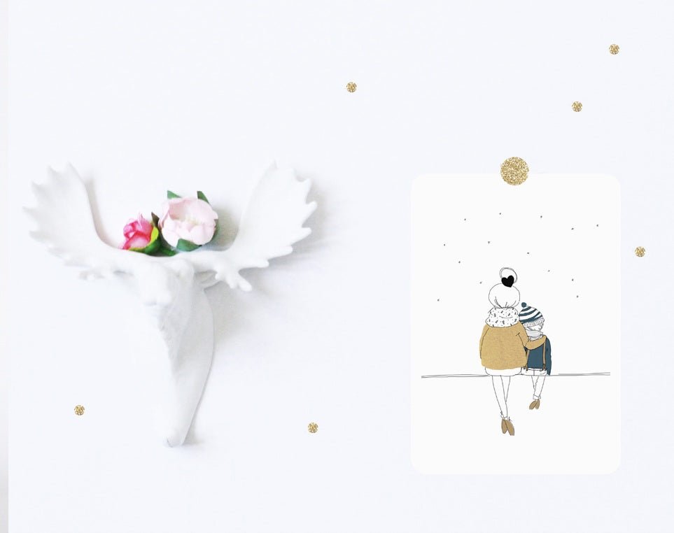 Carte illustrée maman et son fils Love Mum and Boy Winter - My Lovely Thing - vue 2