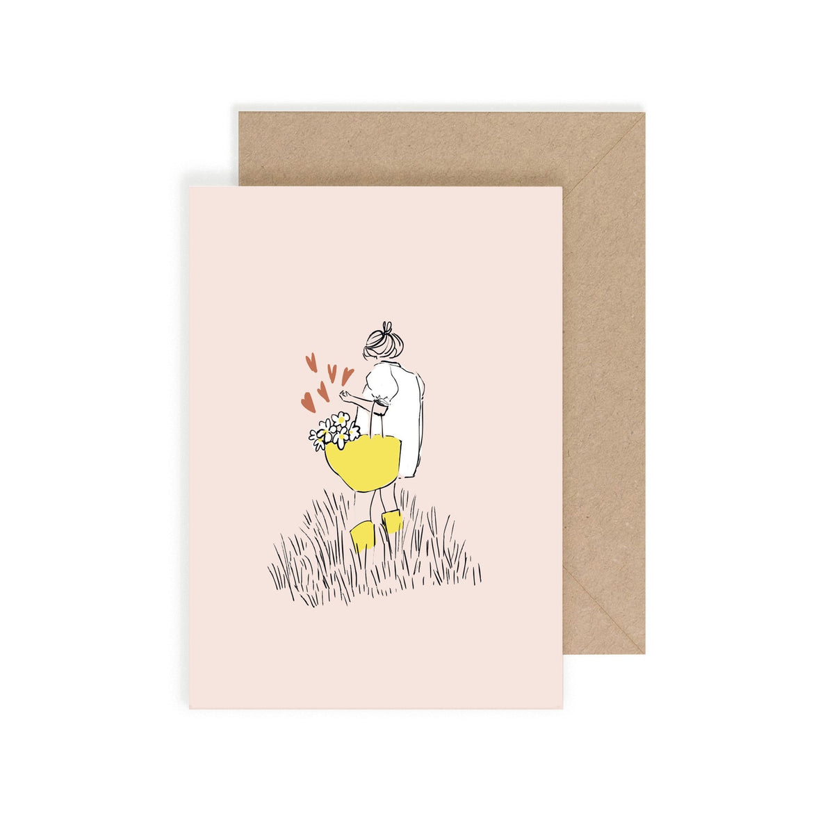Carte simple illustrée Billie panier de fleurs - My Lovely Thing