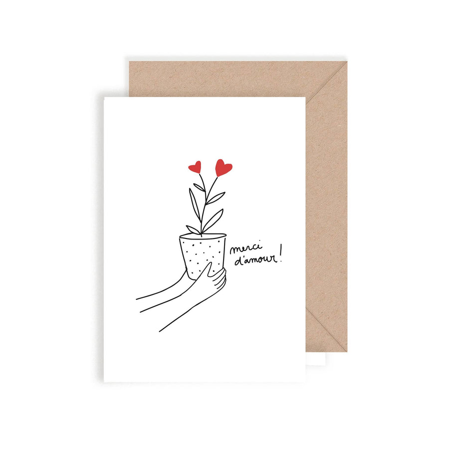 Double carte « Merci d'Amour »