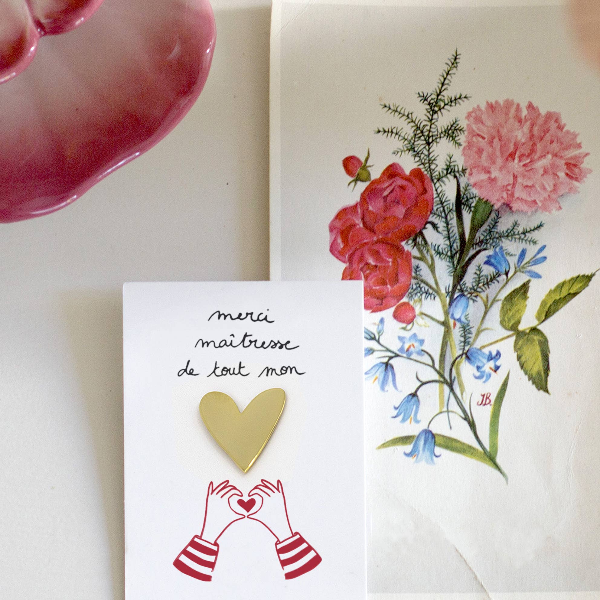 MY LOVELY THING - Épingle Cœur En Laiton - Merci Professeur - Lili Margaret