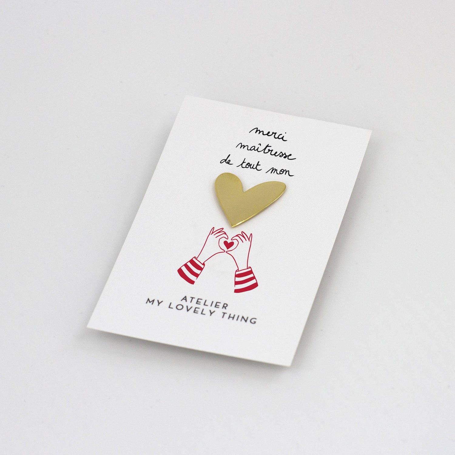 MY LOVELY THING - Épingle Cœur En Laiton - Merci Professeur - Lili Margaret