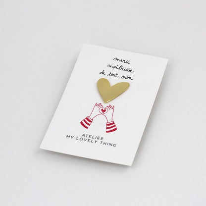 MY LOVELY THING - Épingle Cœur En Laiton - Merci Professeur - Lili Margaret