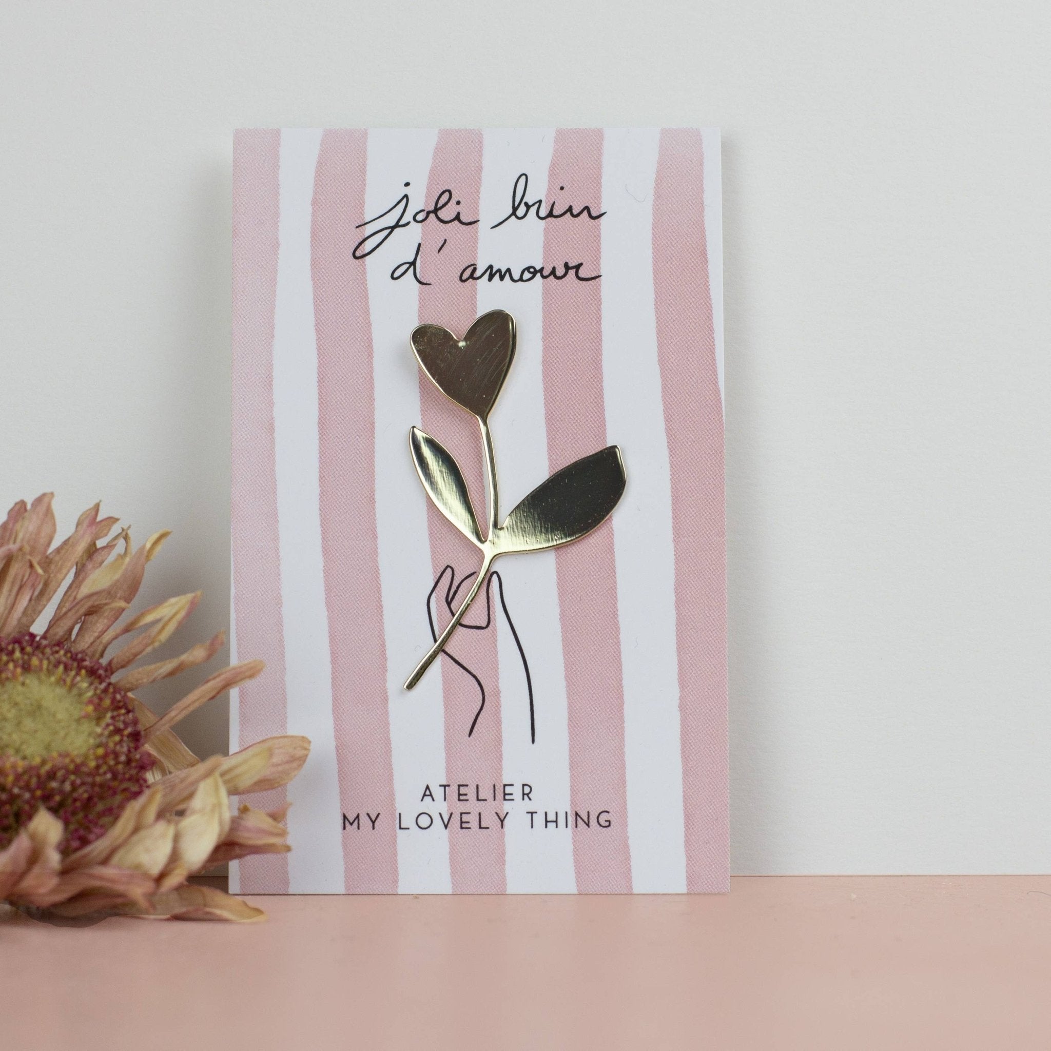 MY LOVELY THING - Épingle « Joli Brin d’Amour » en laiton - Lili Margaret