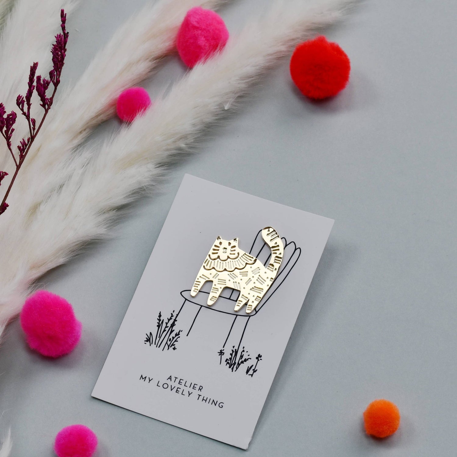 MY LOVELY THING - Épinglette Lovely Cat en laiton - Lili Margaret