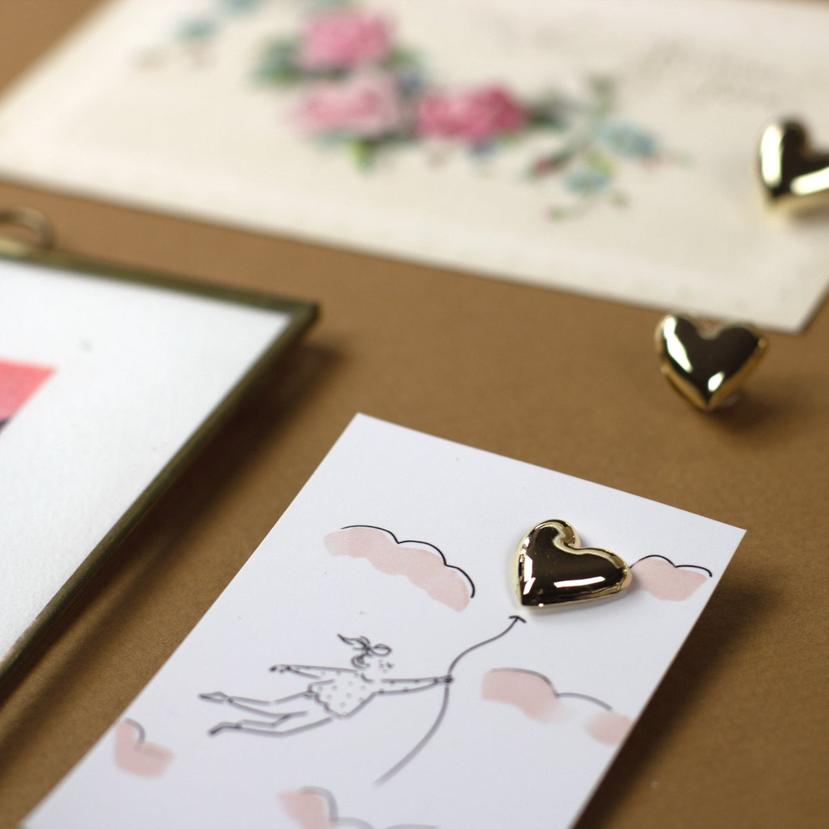 Pin’s cœur bombé émaillé rose et noir Envol - My Lovely Thing
