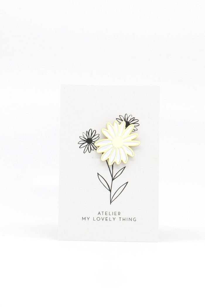Pin’s en laiton Marguerite émaillée blanche - My Lovely Thing - vue 7