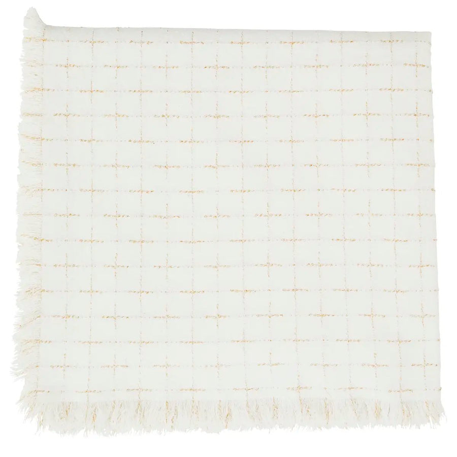 Nappe à carreaux blanc & doré en coton