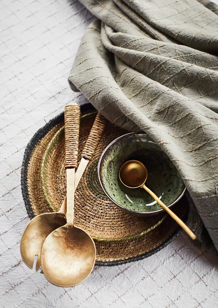 Nappe à carreaux olive & doré - madam stoltz